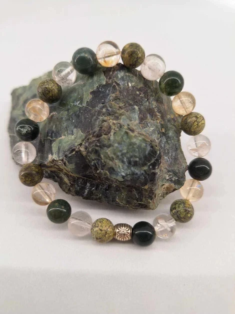 Bracelet poue aider le Diabete pierre naturel 8mm
